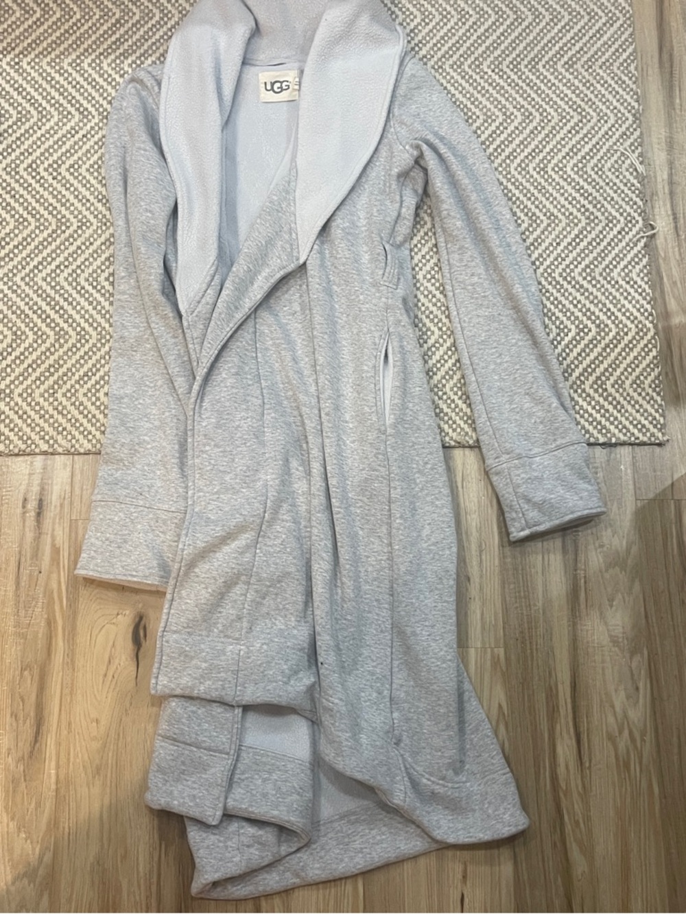 UGG Light Gray Draped Open-Front Cardigan Coat